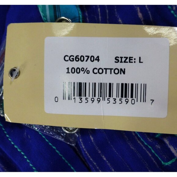 NWT Cowgirl Up Embroidered Yoke Western Jewel Embellished Shirt Blue Pinstripe L - Picture 11 of 14